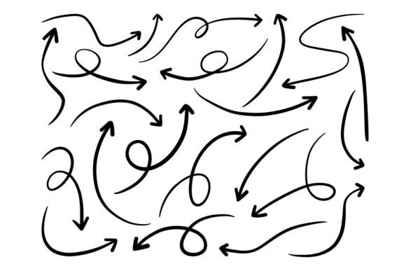 Arrow Doodle SVG Bundle: Curved Graphics & Illustrations