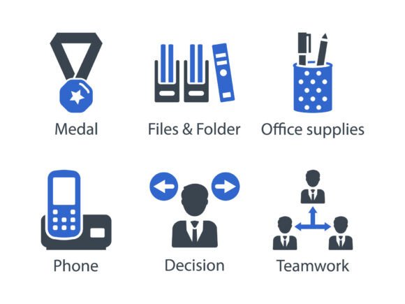 Business Office Icon Set 11: Graphics & Icons for Crafters