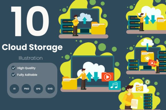 Cloud Storage Illustration Pack: Modern Graphics