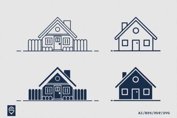 Cozy House Icon Set: Bold Graphics & Icons