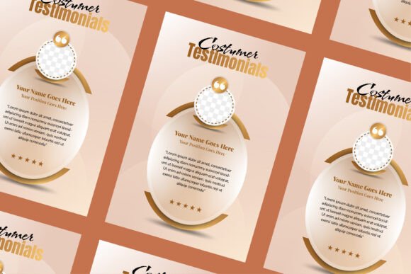 Customers Testimonials Banner Vertical: Graphics & Social Media Templates
