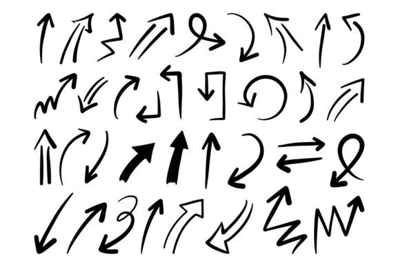 Doodle Arrow Set: Hand Drawn Graphics & Illustrations