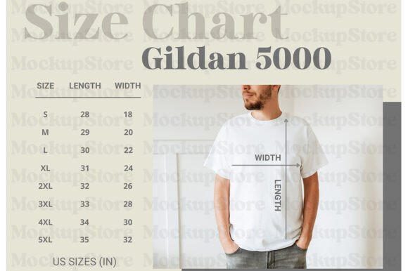 Gildan 5000 Size Chart: Essential Graphics & Mockups
