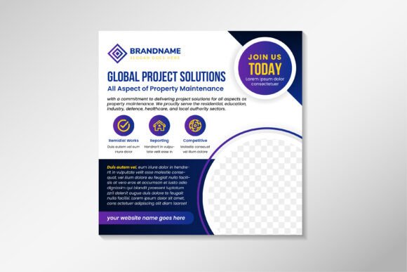 Global Project Square Banner: Graphics for Social Media Templates