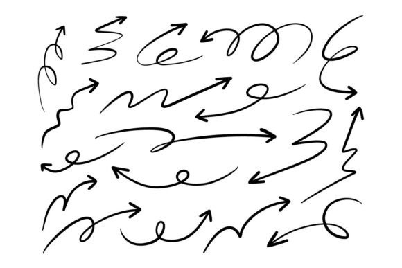 Hand Drawn Arrow Doodle Graphics & Illustrations