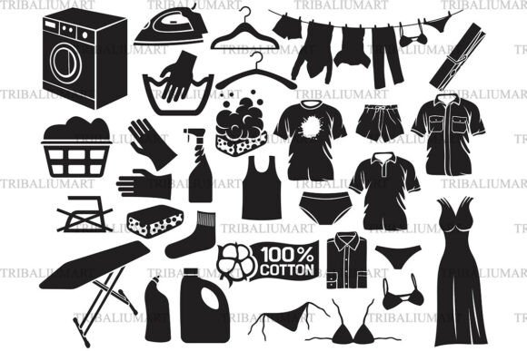 Laundry Icons Set: Practical Graphics for Branding