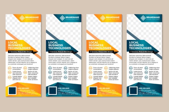 Local Business Vertical Banner: Graphics & Print Templates