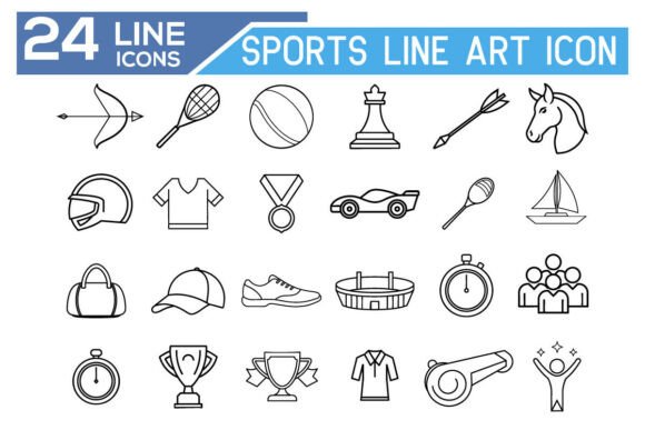 Minimal Sports Line Art: Graphics & Illustrations