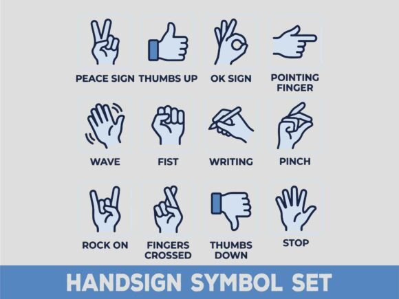 Minimalist Hand Signs SVG: Icons & Graphics