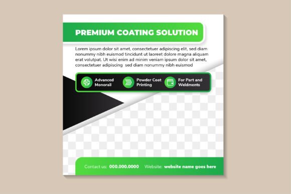 Premium Coating Square Banner: Graphics for Social Media Templates