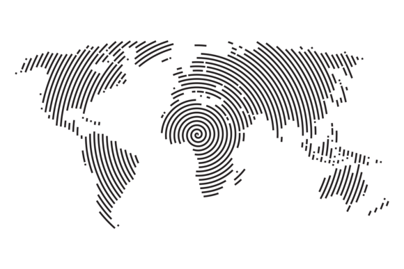 Review: World Map with Spiral Line Motion for Embroidery
