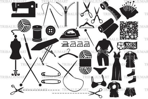 Sewing Icons Set: Tailoring Graphics & Icons
